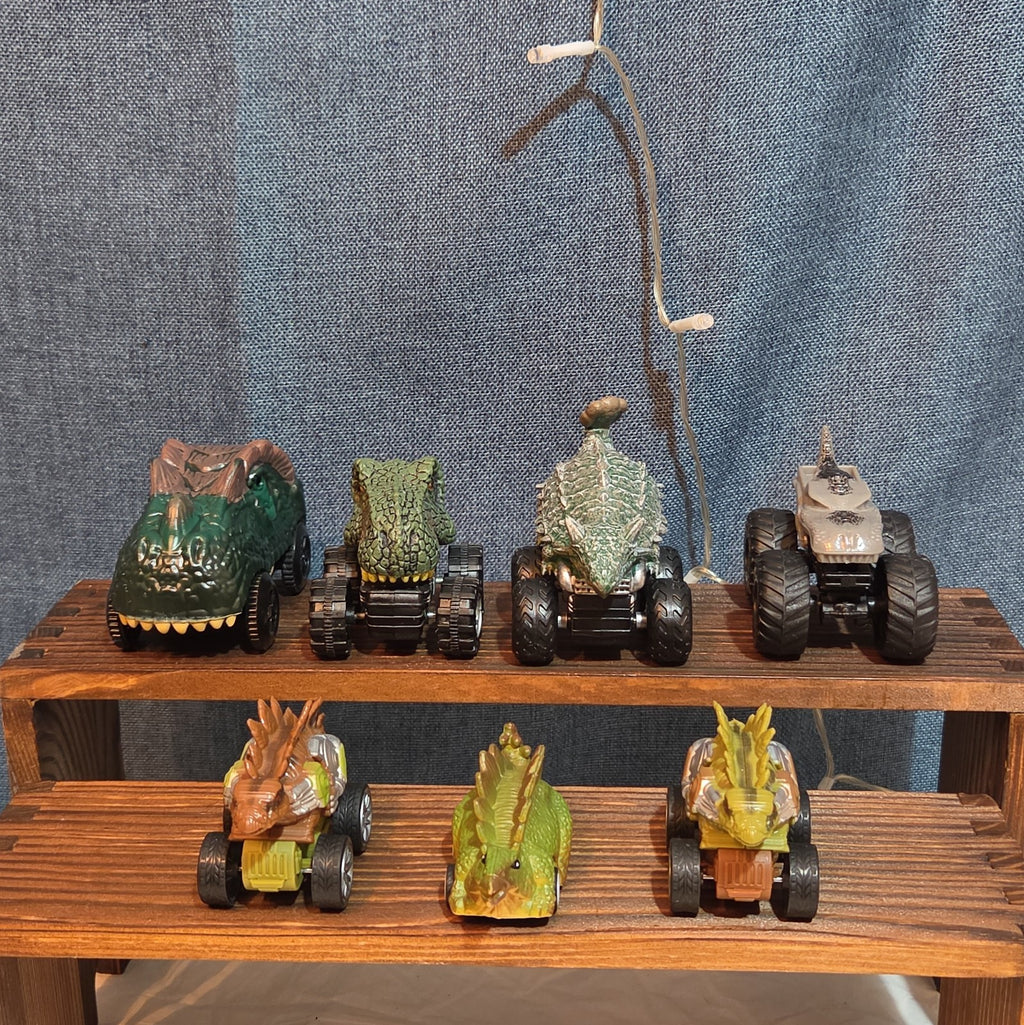 Lot Of 7 Dinosaur Monster Trucks, Vehicles Plastic