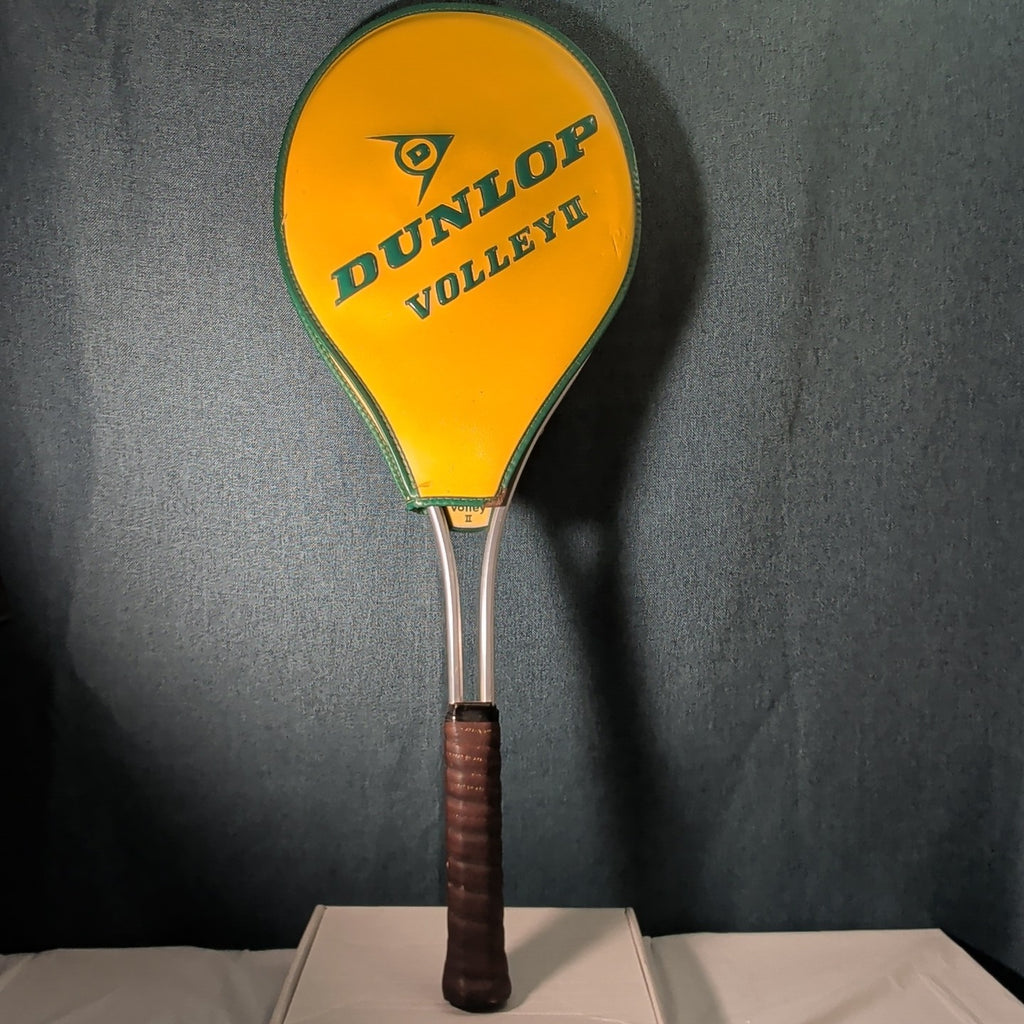 Vintage Dunlop Volley II Aluminum Tennis Racquet 4 5/8 L Made in USA With Cover