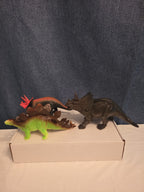 Dinosaur Toy Figures Lot of 3 Triceratops Stegosaurus Vintage Plastic Toy