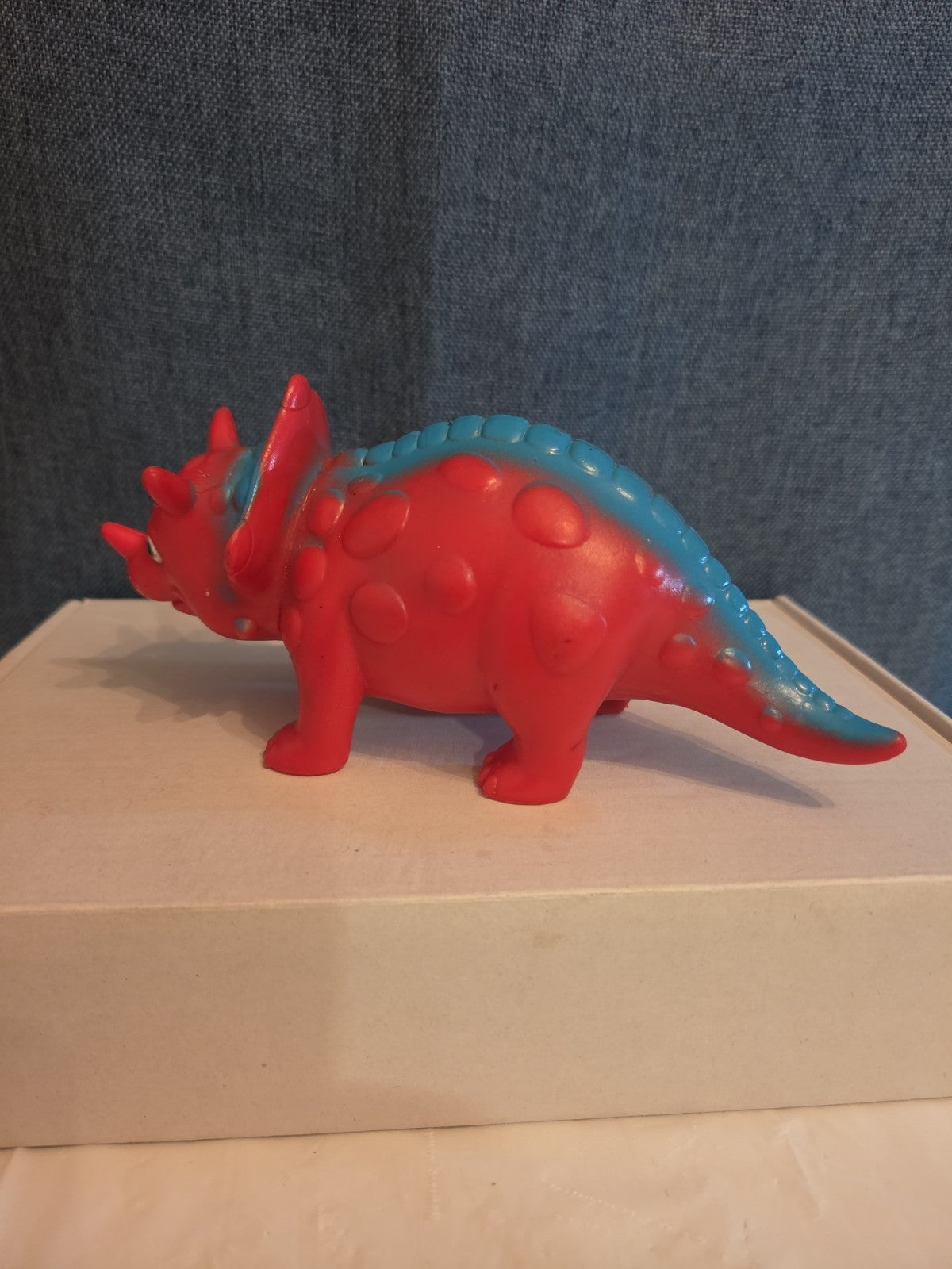 Kid Connection Triceratops Dinosaur Toy Red Blue 7" Long Plastic Figure Toddler