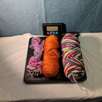 Assorted Yarn Set 9oz Mixed Rainbow Retro Stripe Orange Pink Purple 3 Skeins