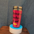 Teacher Appreciation Travel Tumbler 20oz Pink Hot Cold Cup with Lid