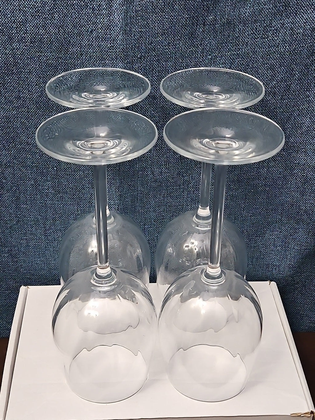 Set of 4 Clear Glass Stemmed Wine Glasses Balloon Bowl All-Purpose Stemware
