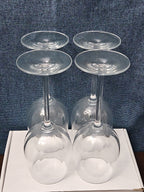 Set of 4 Clear Glass Stemmed Wine Glasses Balloon Bowl All-Purpose Stemware