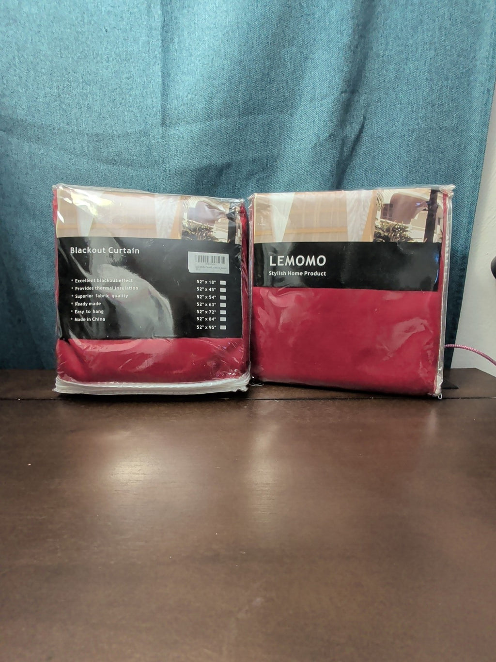 LEMOMO Red Blackout Curtains Set of 2 | 52" x 54" Thermal Insulated