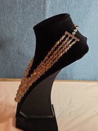 Deltah 4-Strand Aurora Borealis Crystal Necklace Vintage Glam