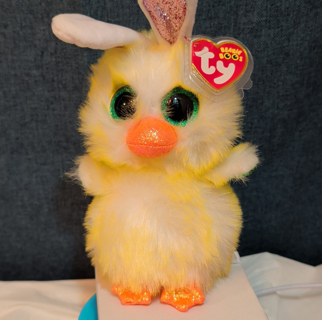 Ty Beanie Boos Coop The Easter Chick Bunny Ears Plush 6" Glitter Eyes NWT