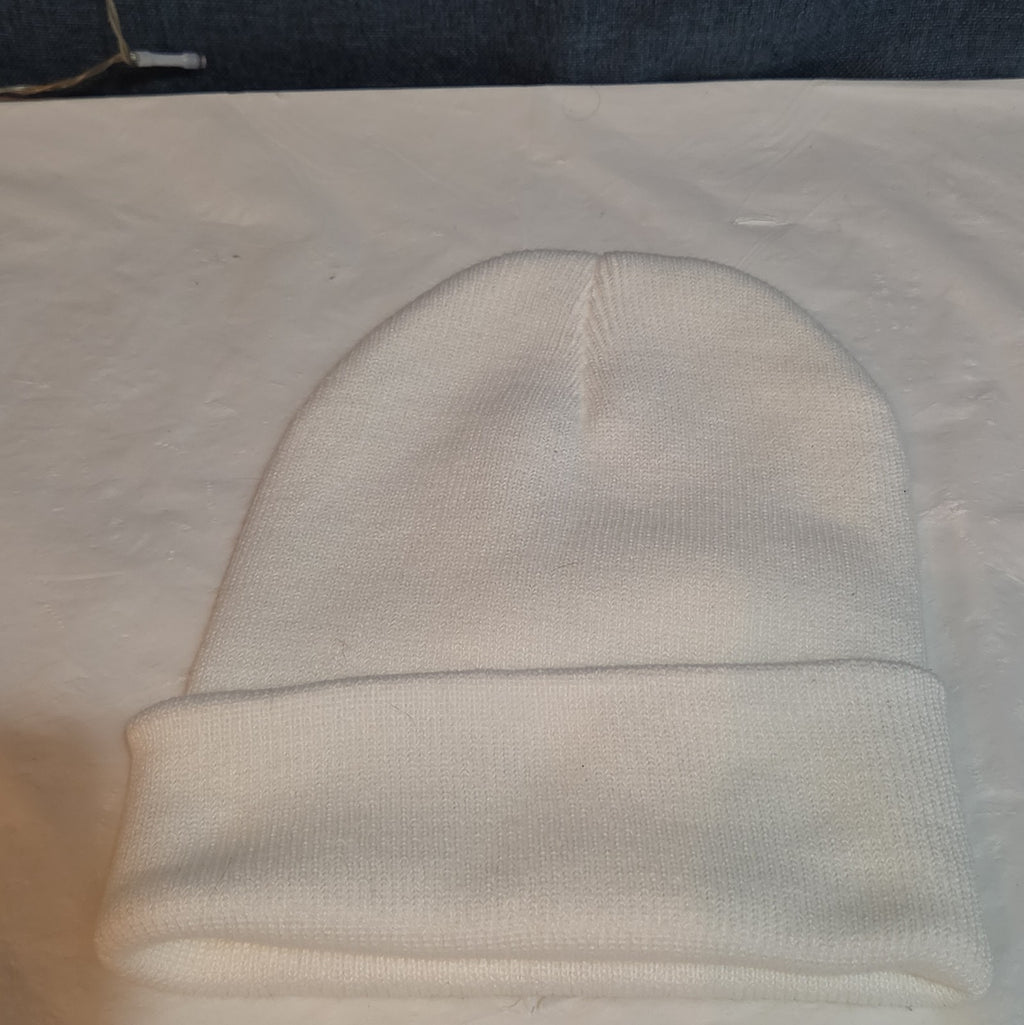 Custom Grinch Throat Punch White Knit Beanie Funny Holiday Hat Brand