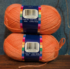 Herrschners Afghan Yarn 2 Ply Coral Rose Acrylic 2 Skein