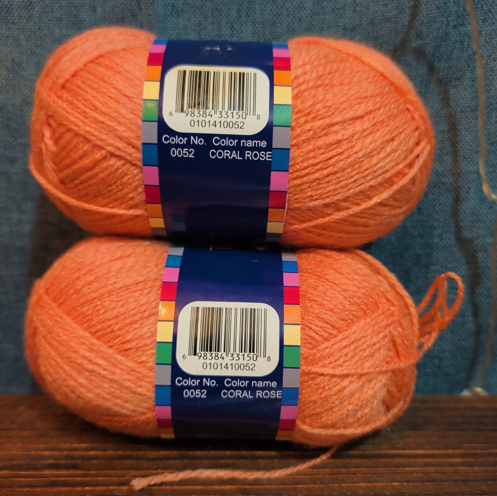 Herrschners Afghan Yarn 2 Ply Coral Rose Acrylic 2 Skein