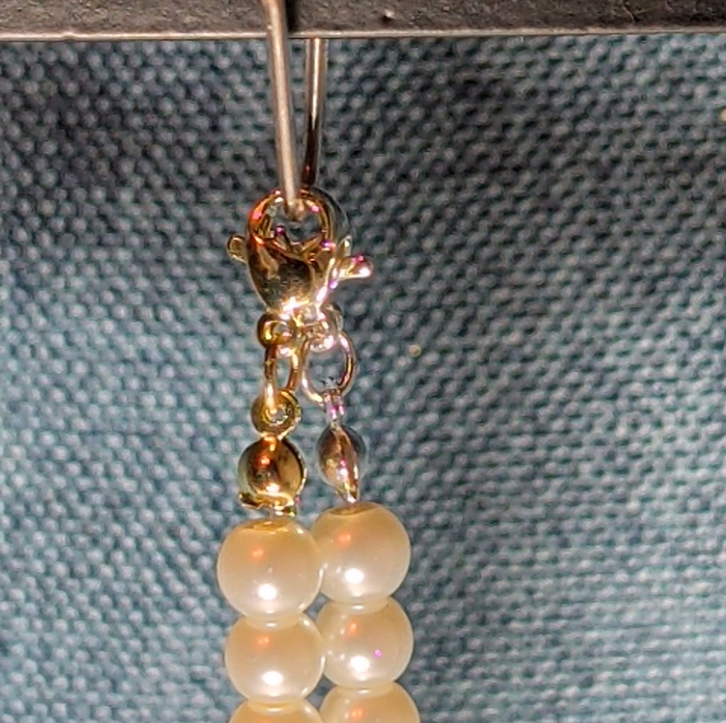 Faux Pearl Purse Charm Gold Silver Tone W Letter Initial