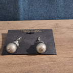 Traci Lynn Parachute Drop Earrings Silver Tone Brushed Dangle