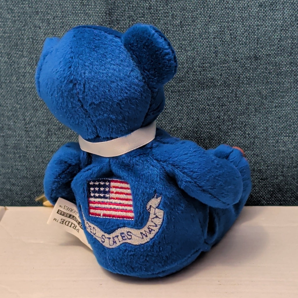 Tagged DOD Bear  Patriotic Plush Pride US Navy Bear 9" Vintage 1999 Military