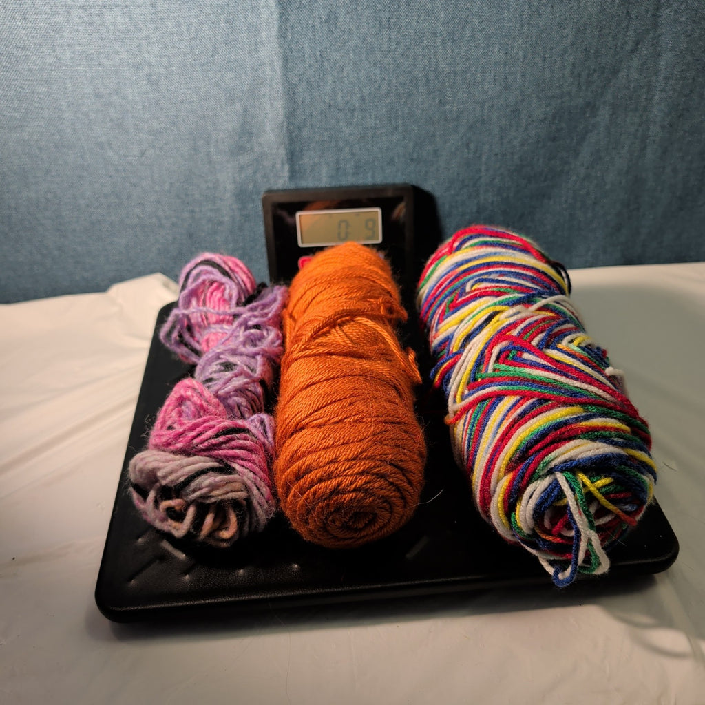 Assorted Yarn Set 9oz Mixed Rainbow Retro Stripe Orange Pink Purple 3 Skeins