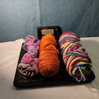 Assorted Yarn Set 9oz Mixed Rainbow Retro Stripe Orange Pink Purple 3 Skeins