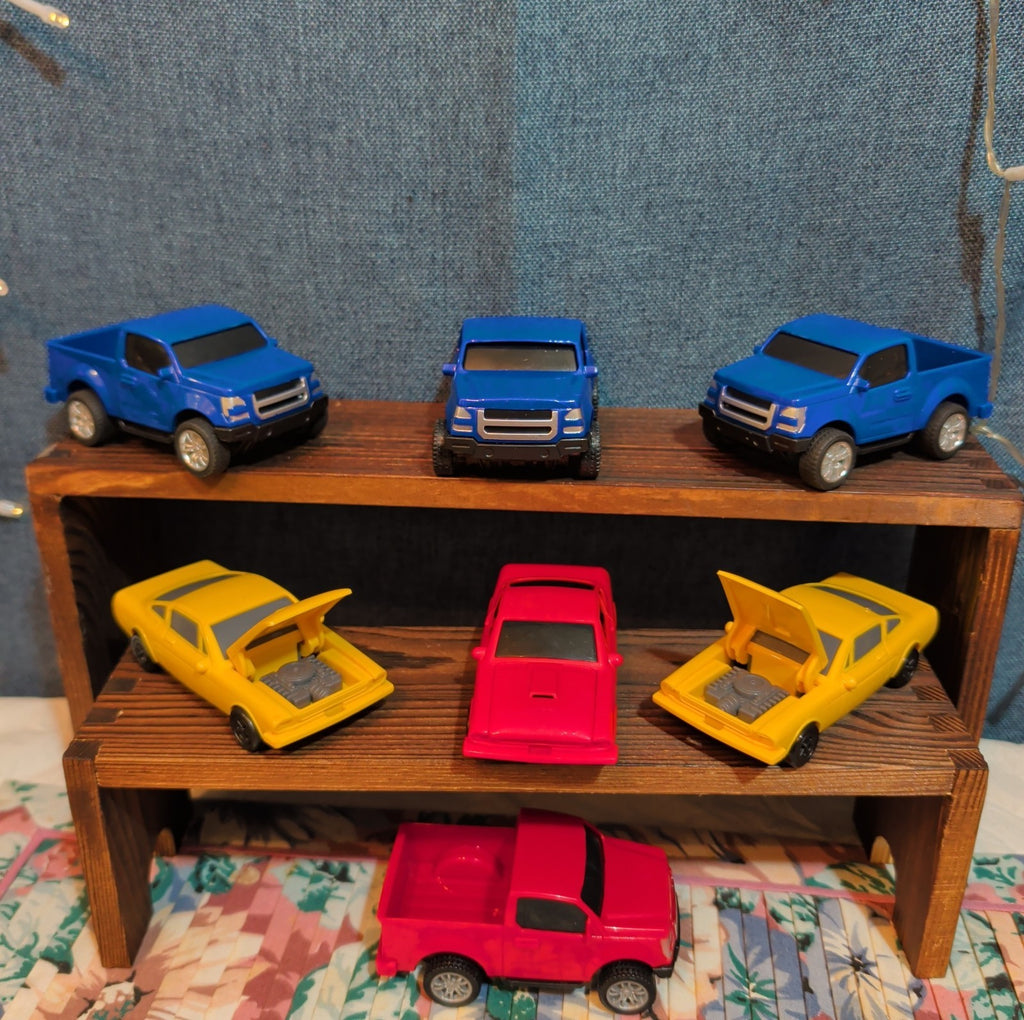 Toy Car Truck Lot 7Pc Plastic Blue Red Yellow