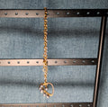 Wire Wrapped Heart Bracelet Gold Tone Hematite Bead Boho
