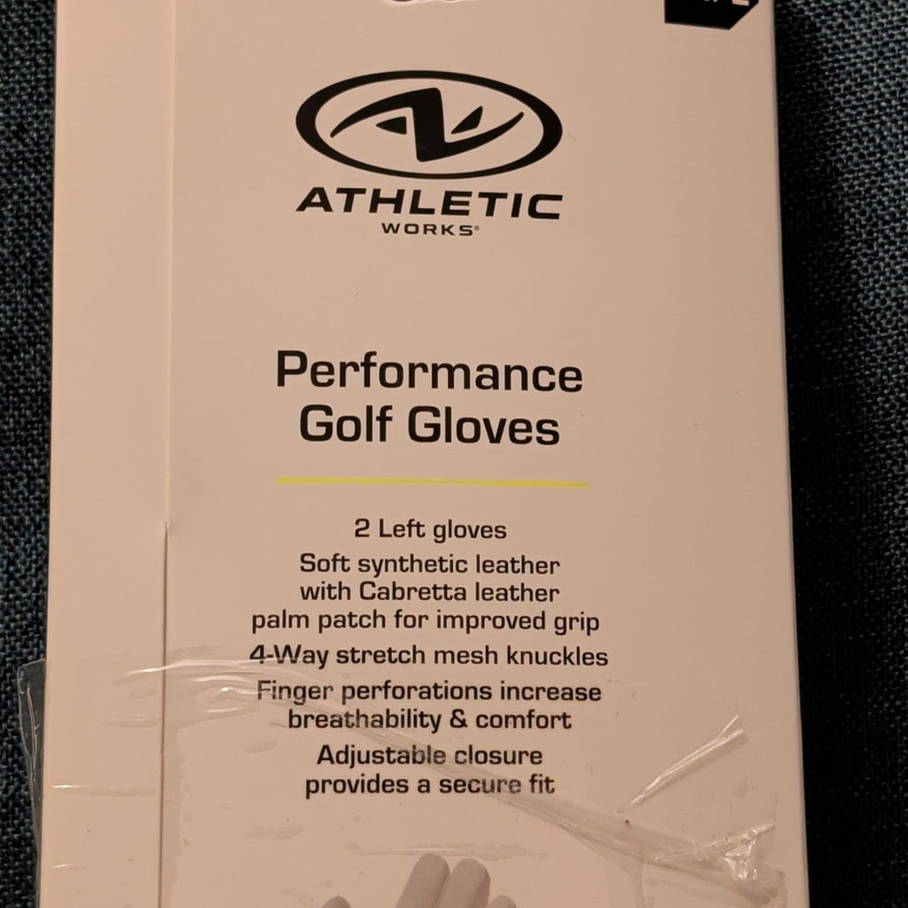 NEW Athletic Works Performance Golf Gloves 2-Pack | Size M/L | 2 Left Hand Glove