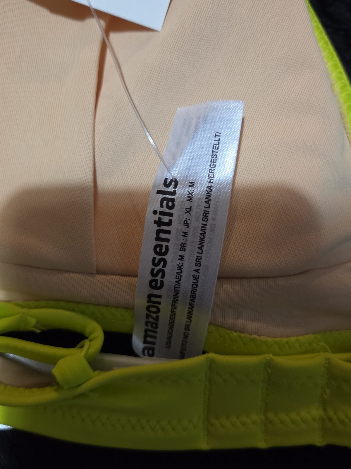 Amazon Essentials Bikini Top M Lime Green UPF 50+ Bralette Swimwear NWT Summer