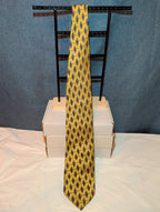 Vintage Edwards Michigan Silk Tie Gold Geometric Art Deco Men's Necktie 59"