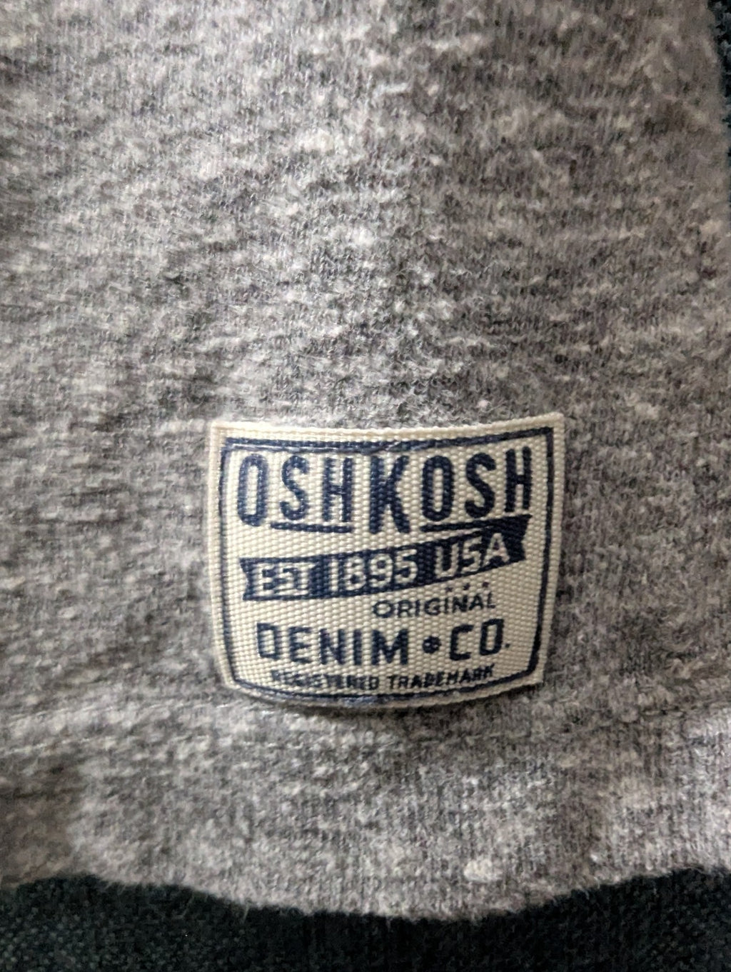 OshKosh B'gosh Boys Shirt Size 7 Henley Raglan Gray Maroon Varsity Stripe