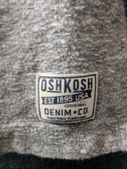 OshKosh B'gosh Boys Shirt Size 7 Henley Raglan Gray Maroon Varsity Stripe