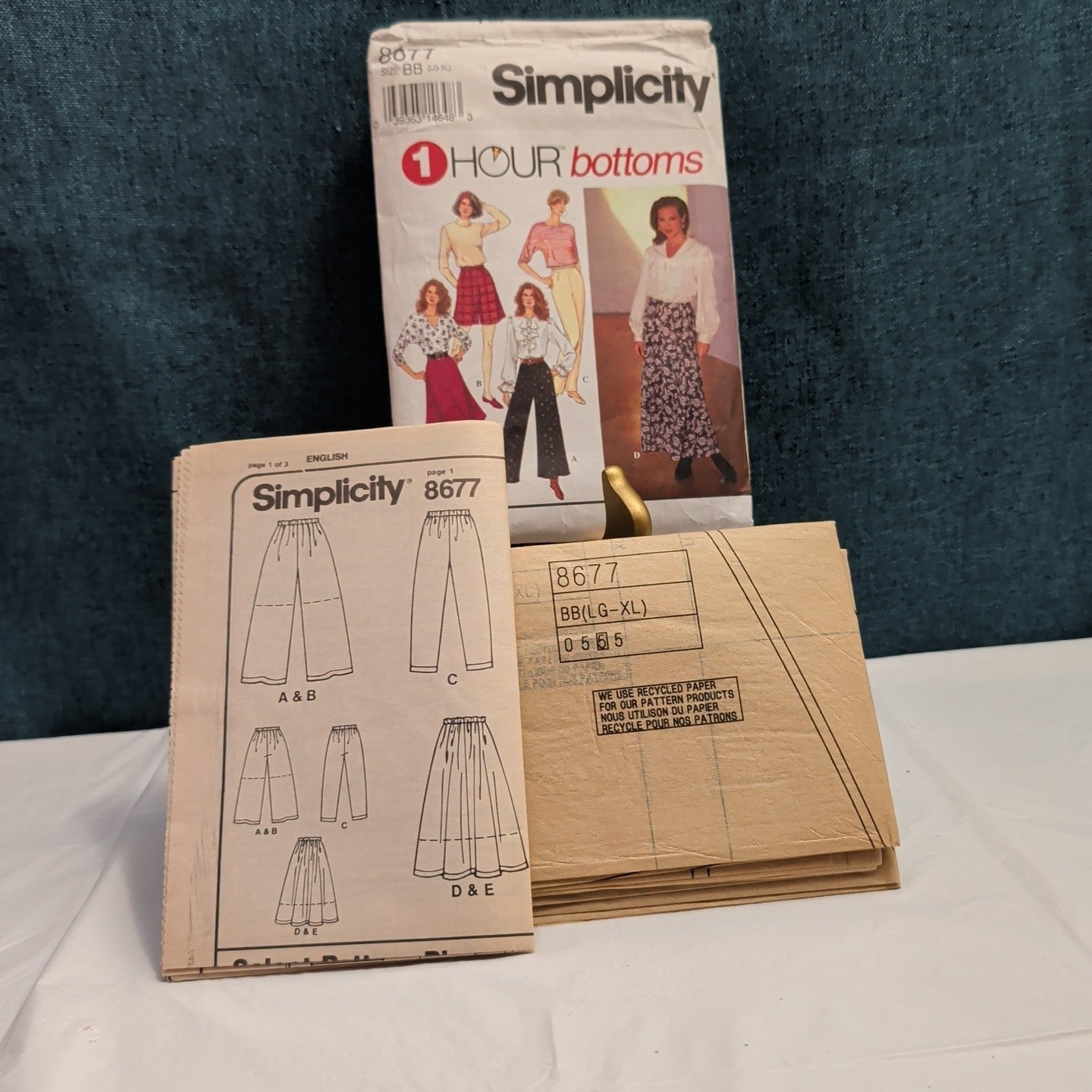 Simplicity 8677 Pattern Wide Leg Slim Pants Skirt Shorts 1989 Size BB LGXL Uncut