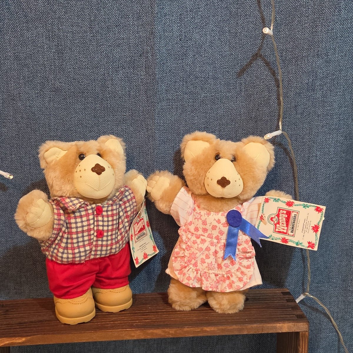 Wendy's Furskins Boone Bear Plush Plaid Outfit 1986 Vintage Holiday Tagged