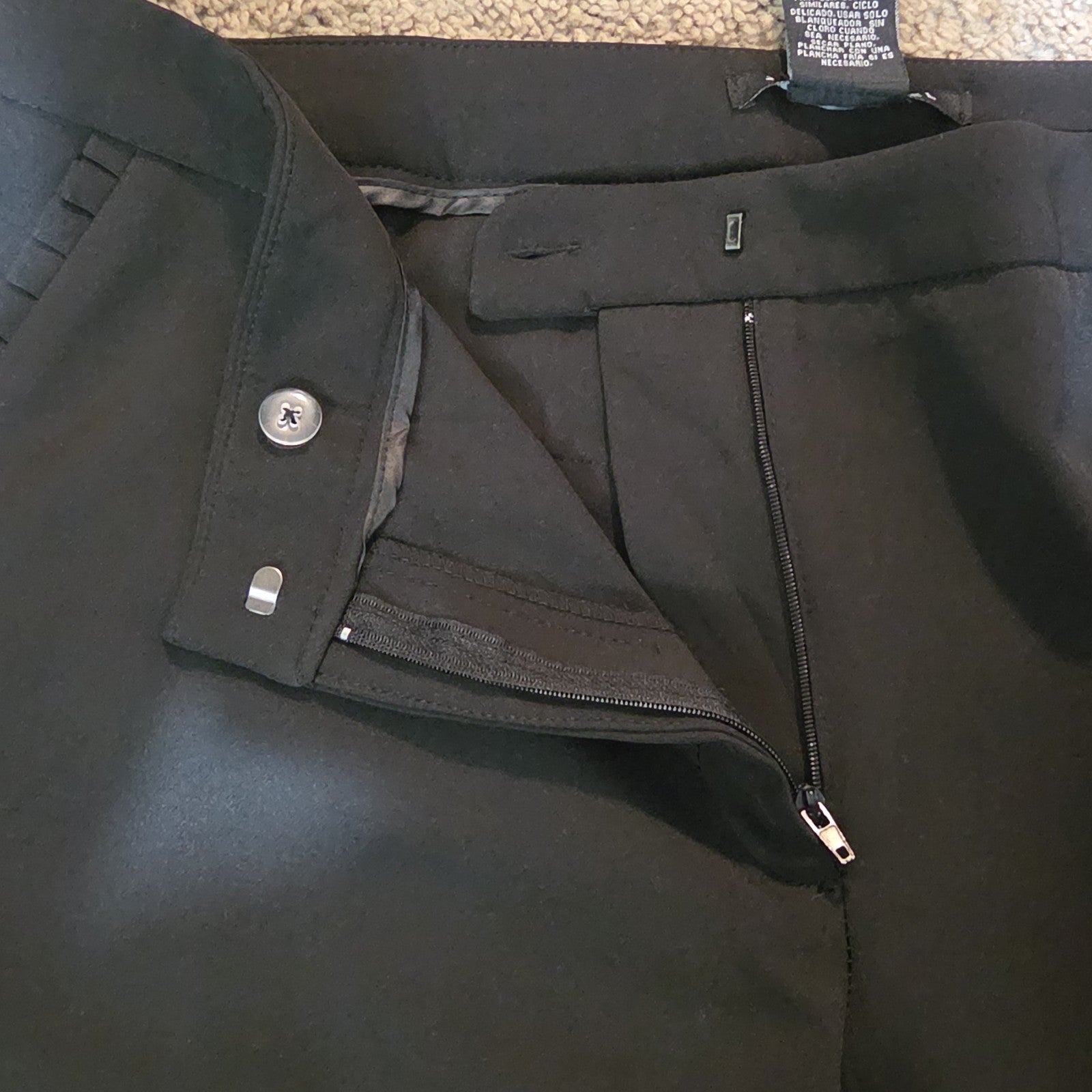 Zac & Rachel Black Dress Pants 14 Pleated Pocket Stretch Career NWOT