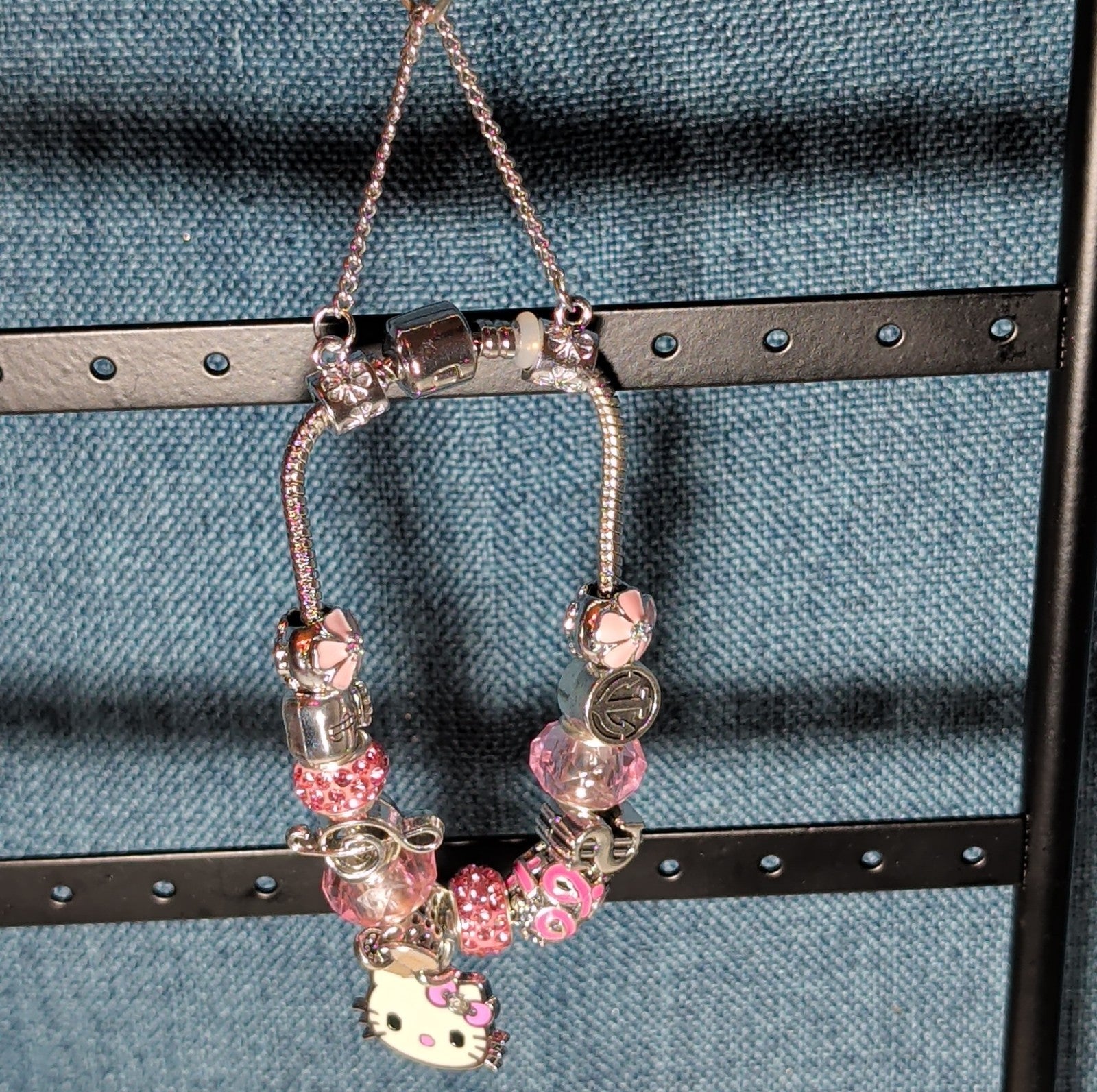 Hello Kitty Charm Bracelet Pink Rhinestone Y2K Kawaii