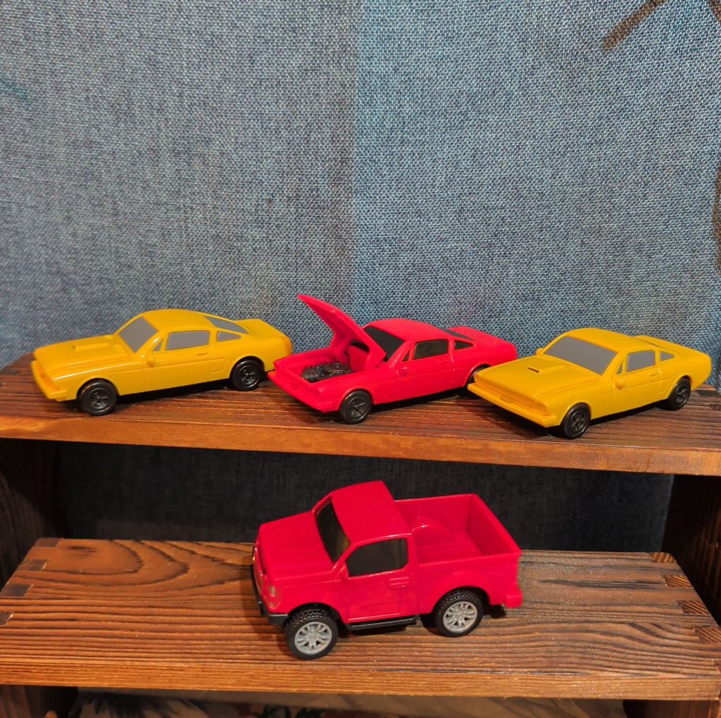 Toy Car Truck Lot 7Pc Plastic Blue Red Yellow