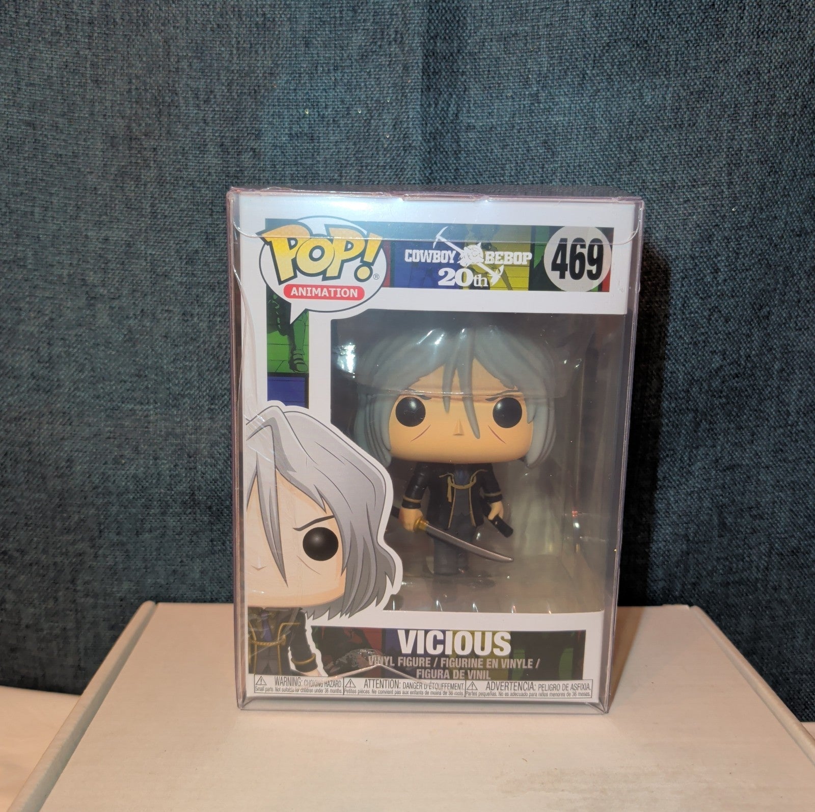 Funko Pop Cowboy Bebop Vicious 469 Vaulted Vinyl Figure Anime with Protector