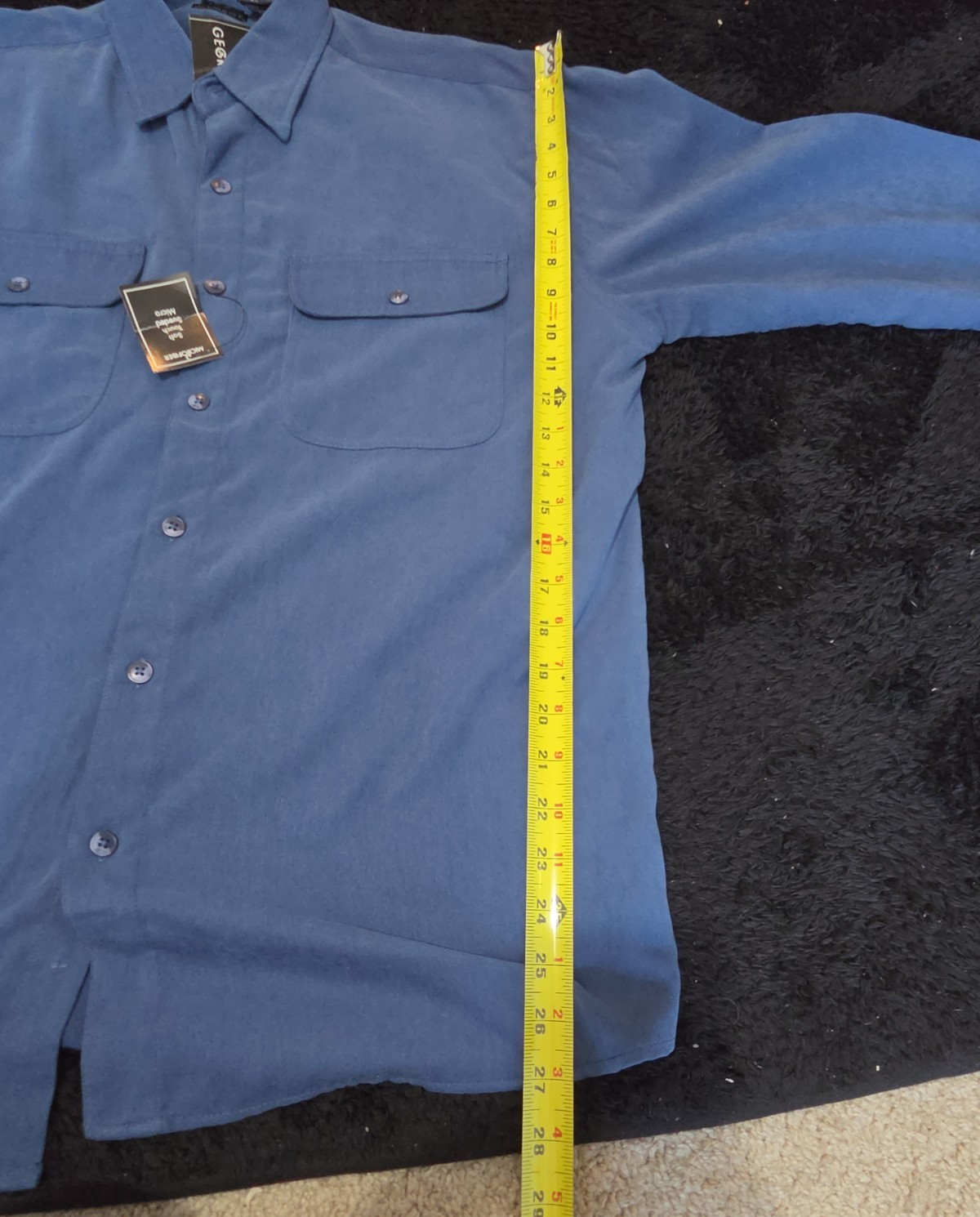 George Sueded Shirt Mens M Blue Long Sleeve Button Up NWT
