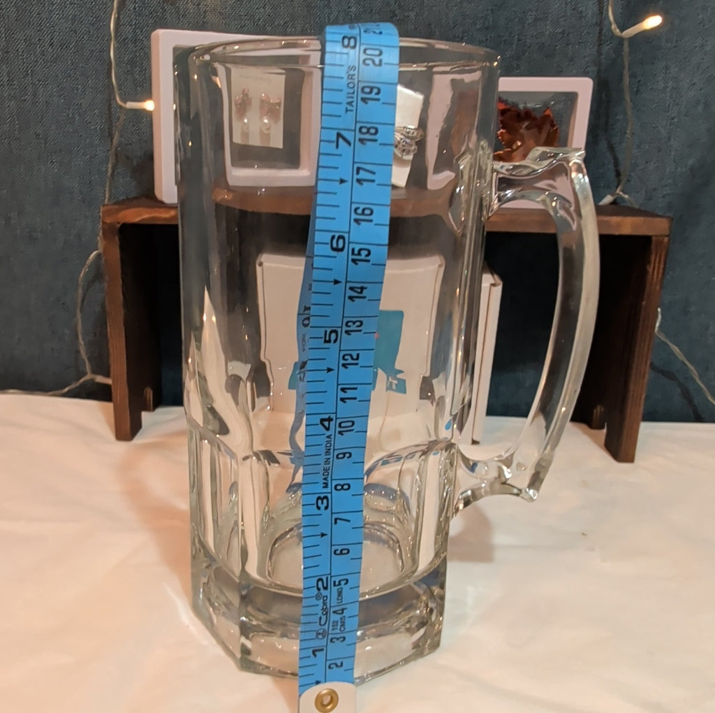 Libbey Gibraltar Super Mug 8-Inch Heavy Glass Beer Stein Vintage