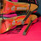 RedKiss Summer Stunner Heels Size 8.5 Pink Black Lace Up Caged Stiletto
