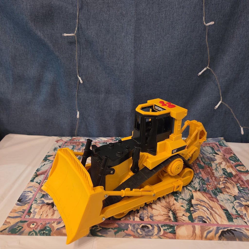 Caterpillar CAT Bulldozer Toy Plastic Construction Vehicle Y2K