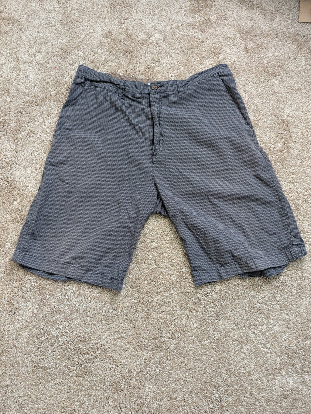 Quiksilver Edition Mens Shorts 34 Gray Micro Check Bermuda Walk Flat Front VTG