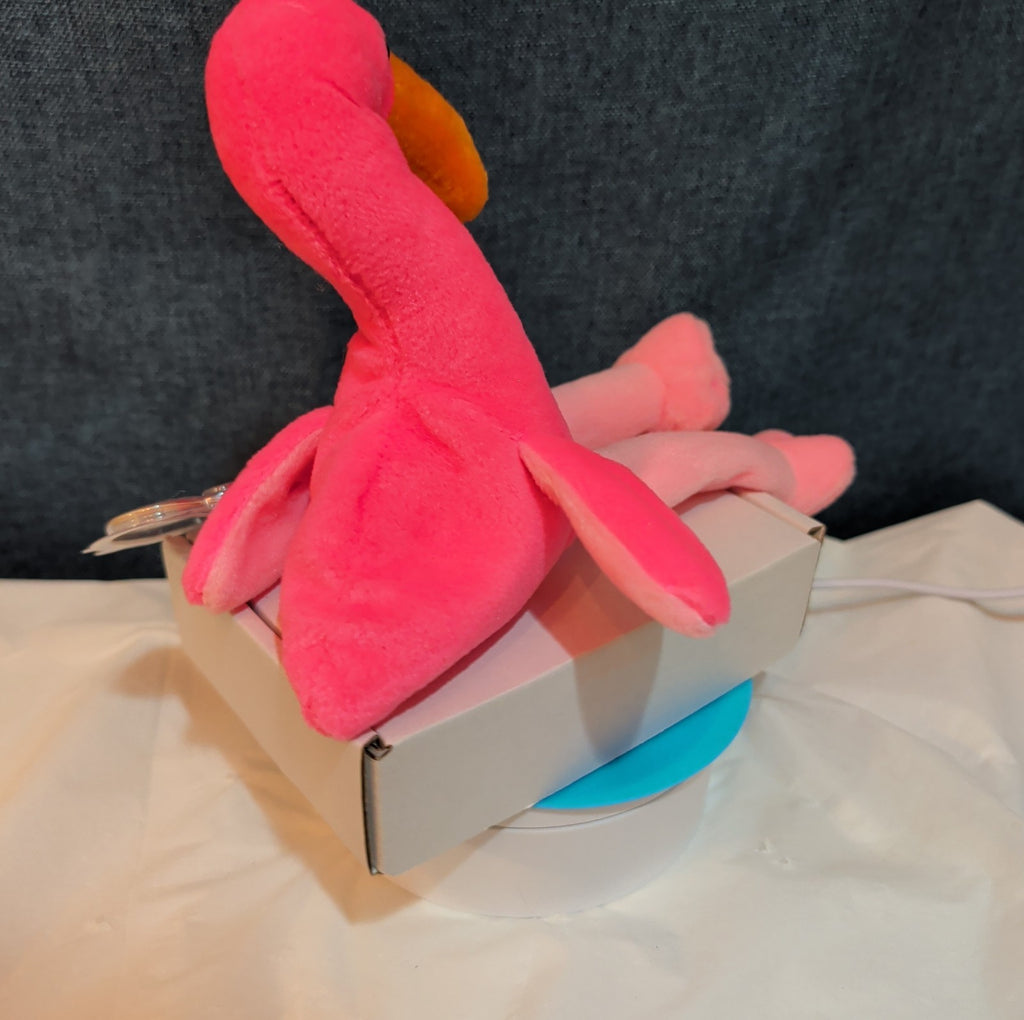 TY Beanie Baby - PINKY the Pink Flamingo (10 inch) - MWMTs Stuffed Animal Toy