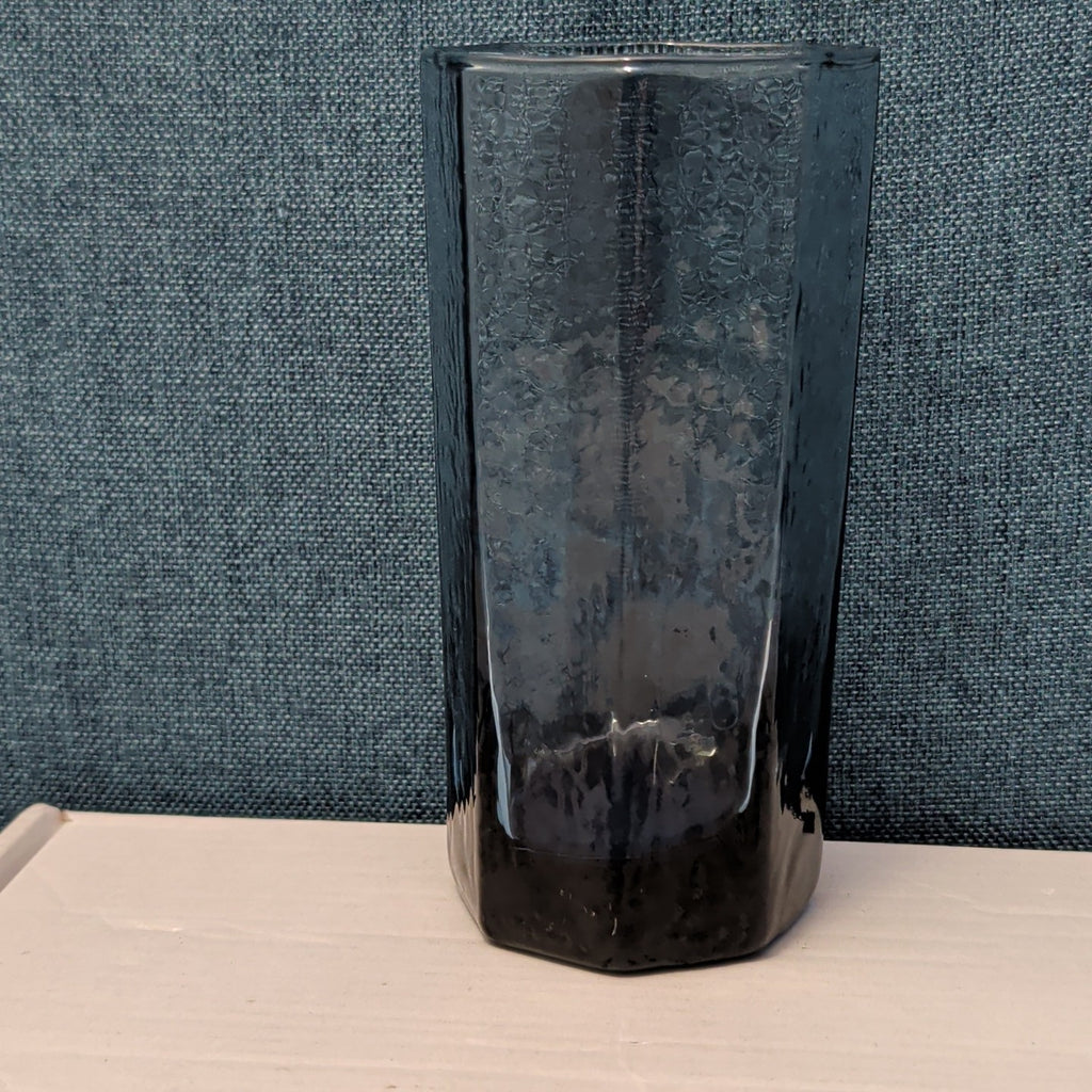 Set of 4 Libbey FACETS Cobalt Blue Glasses | 8-Panel Octagon Highball Tumblers