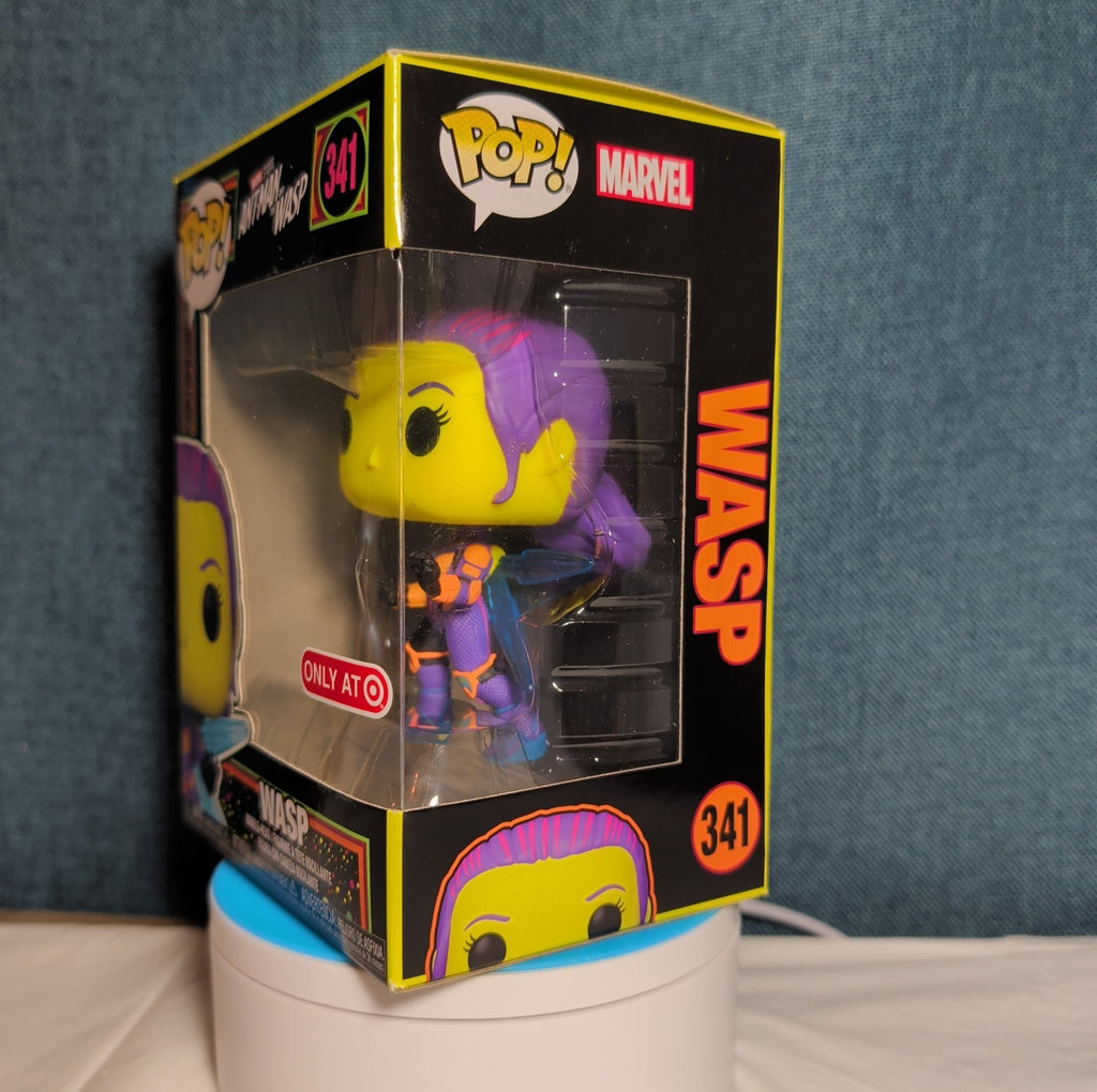Funko Pop Marvel Infinity Saga Blacklight Wasp 341 Target Exclusive in Protector