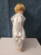 Vintage Porcelain Angel Doll | Blonde Guardian Angel with Halo