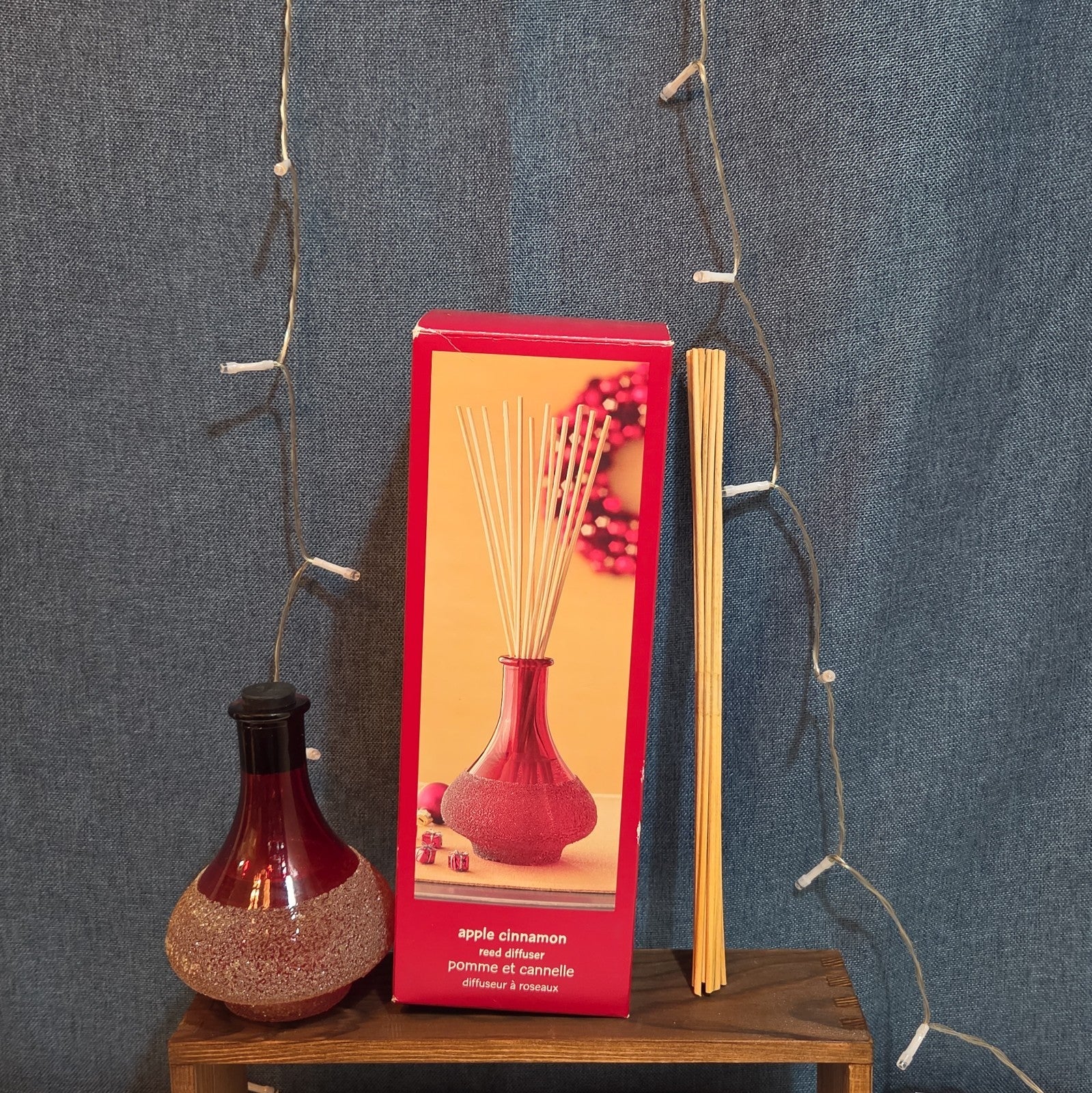 Pier 1 Imports Apple Cinnamon Reed Diffuser Red Glass