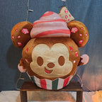 Disney Mickey Mouse Gingerbread Cupcake Plush Toy with Peppermint Accents