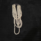 Multi Layered Faux Pearl Statement Necklace Coquette Vibe