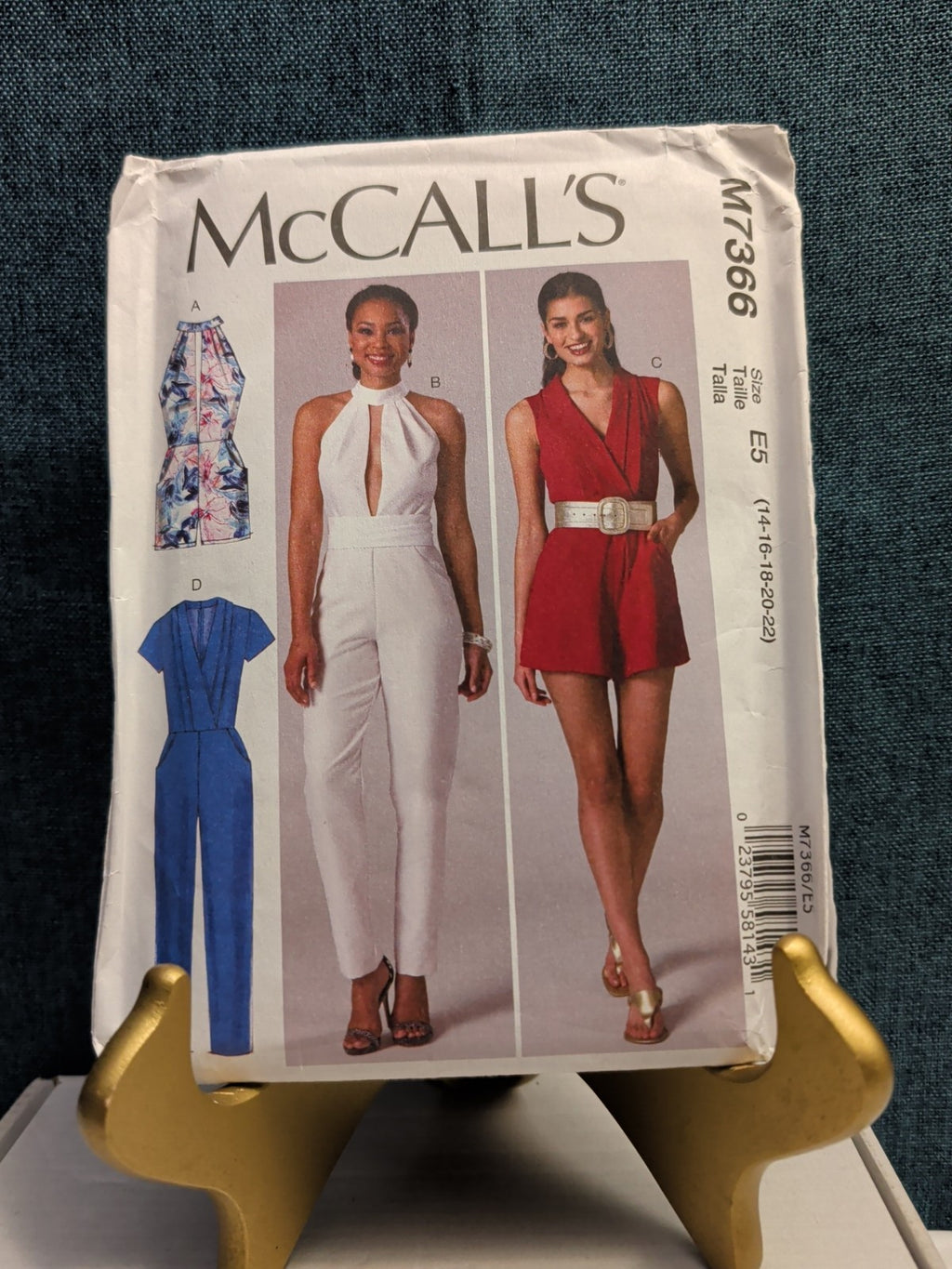 2016 McCall's M7366 Misses' Jumpsuit & Romper Sewing Pattern | Size 14-22 UNCUT