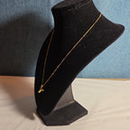 Y Initial Bubble Letter Necklace Gold Tone Satellite