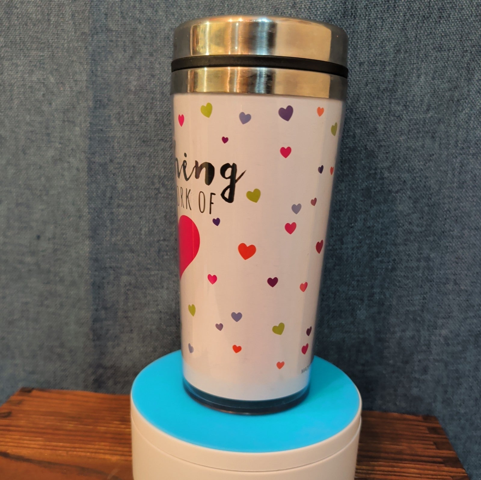 Teacher Work of Love Travel Tumbler 20oz Stainless Acrylic Hot Cold Cup