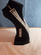 Deltah 4-Strand Aurora Borealis Crystal Necklace Vintage Glam