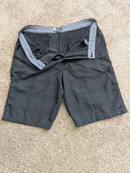 O'Neill Men's Hybrid Flat Front Shorts Size 34 Black Micro Plaid Stretch Chino