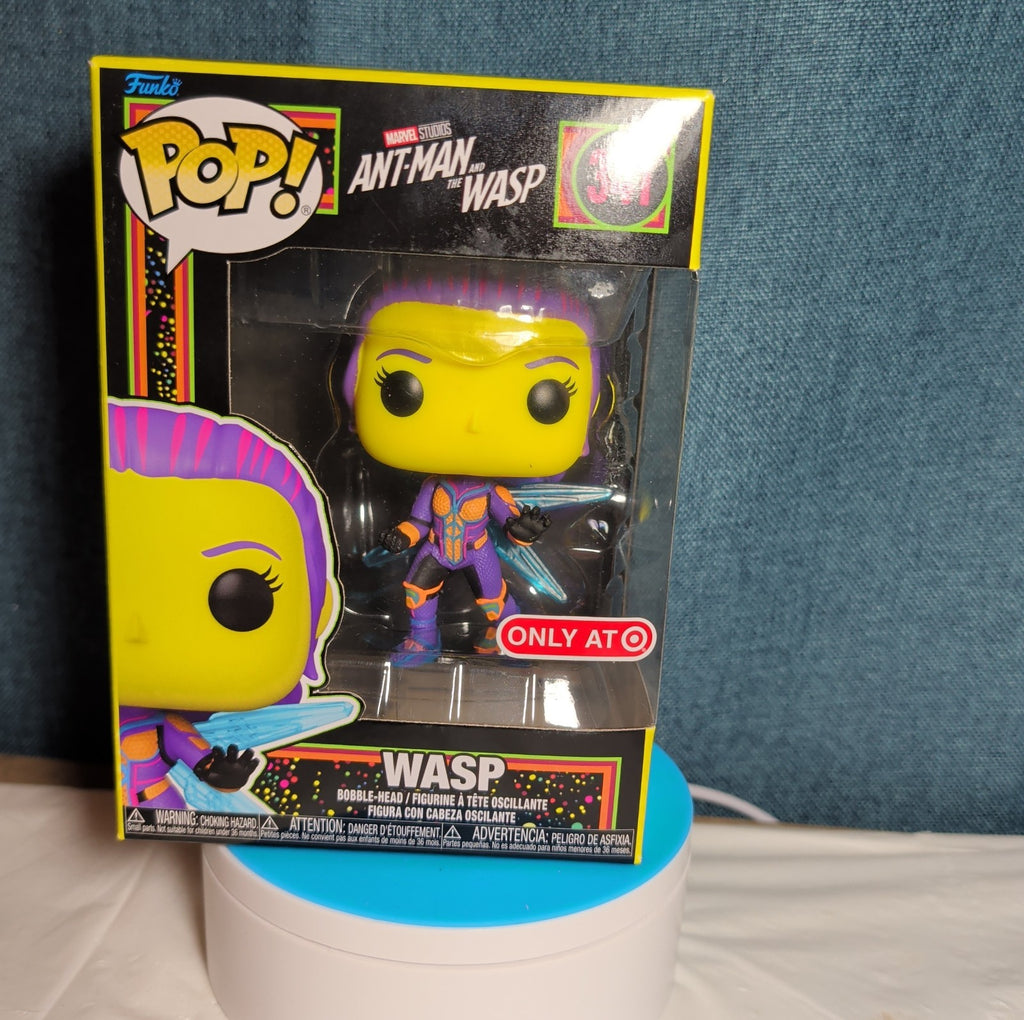 Funko Pop Marvel Infinity Saga Blacklight Wasp 341 Target Exclusive in Protector